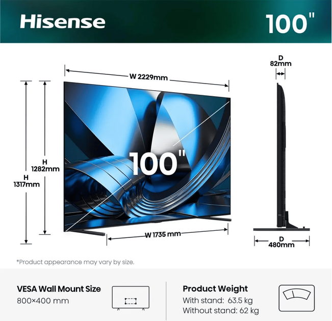 LED-телевізор Hisense 100U7SE (7263510) - зображення 9
