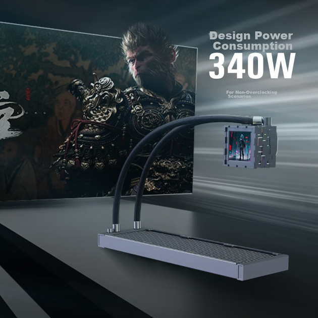 Інтегрований екран та радіатор водяного охолодження Great Wall Xiongguan X360 (2,8-дюймовий великий IPS-екран високої чіткості, тема «зроби сам», дизайн Fenghuo Taizao, сумісний з 1851/AM5/14900k) - изображение 5