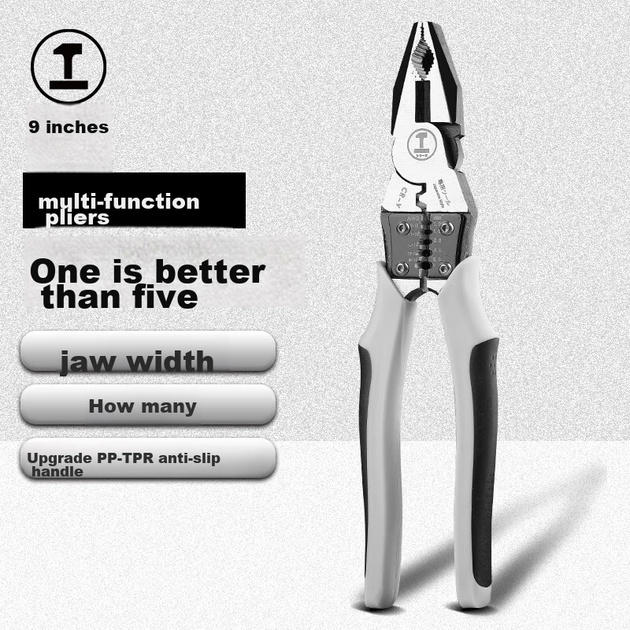 Многофункциональные плоскогубцы GREENER, плоскогубцы Tiger, кусачки для проводов, 9-дюймовый инструмент для зачистки проводов, бытовые плоскогубцы для электриков, зажимные плоскогубцы, обжимные плоскогубцы и кусачки для проводов. - изображение 4