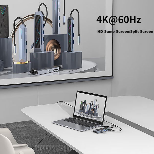 Док-станція GODO Type-C на HDMI, USB 3.0, Thunderbolt 4 - зображення 8