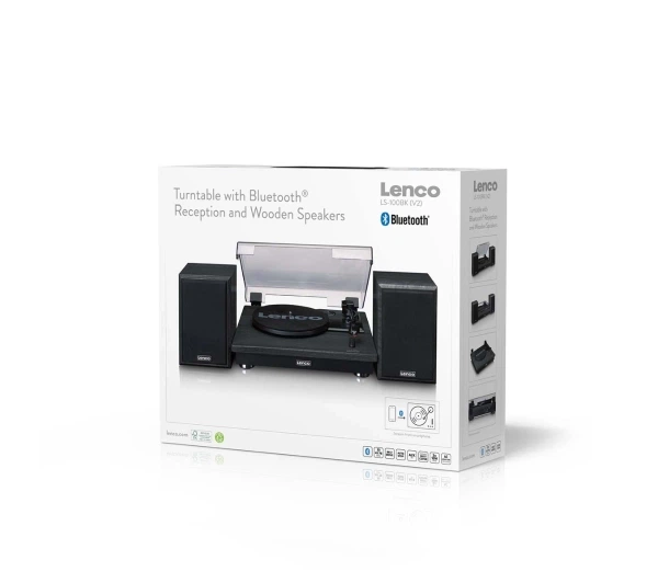 Програвач із колонками Lenco LS-100BK (A004815) - зображення 2