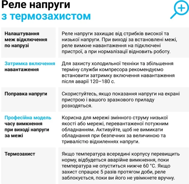 Реле напруги ZUBR D50, 1ф, 50А, 1н.о, вольтметр, мін. напр., макс. напр (ZUBR D50) - Фото 2 Реле напруги ZUBR D50, 1ф, 50А, 1н.о, вольтметр, мін. напр., макс. напр (ZUBR D50) - зображення 2