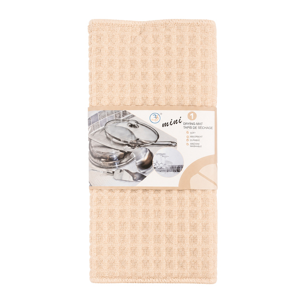 Коврик для сушки мокрой посуды Stenson R84153 "Однотон" 40x50 см Light Beige - изображение 2