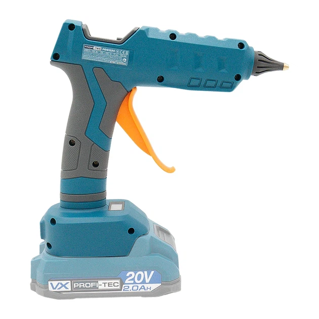 Акумуляторний клейовий пістолет PROFI-TEC PGG1220 (20 В, темп. 100 – 200 °С, стрижні 11×150 мм, LCD дисплей) без АКБ та ЗП, коробка (008011) - Фото 6 Акумуляторний клейовий пістолет PROFI-TEC PGG1220 (20 В, темп. 100 – 200 °С, стрижні 11×150 мм, LCD дисплей) без АКБ та ЗП, коробка (008011) - изображение 6