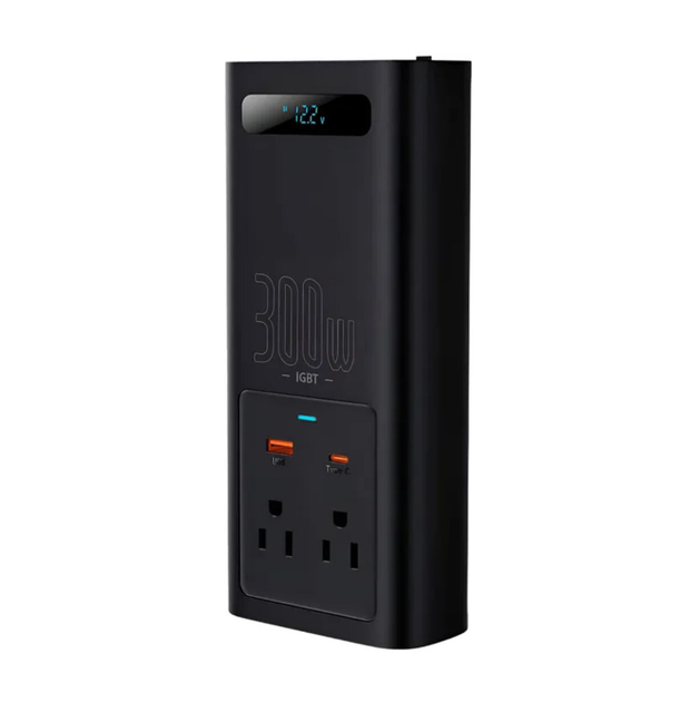 Автомобильный преобразователь напряжения Baseus IGBT Power Inverter 300W 110V US/JP для зарядки гаджетов 12В (5CD429056267) - изображение 2