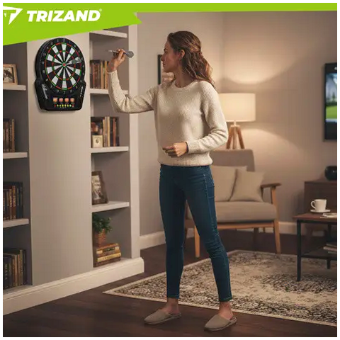 Электронная мишень для дартса 1-16 игроков 27 игр 6 дротиков Trizand - изображение 7