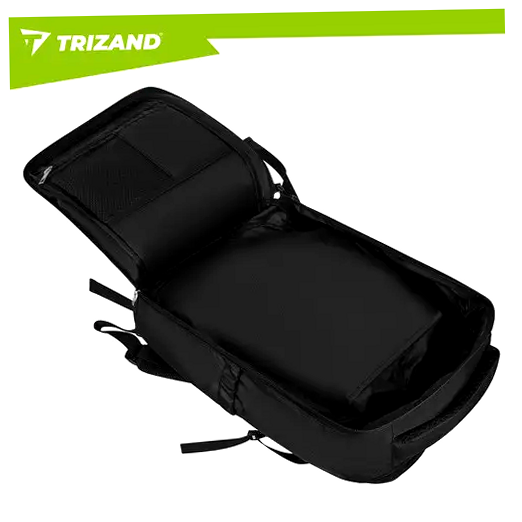 Рюкзак туристический 42x32x40 см USB-порт 12 карманов черный Trizand HM-0118 - изображение 5