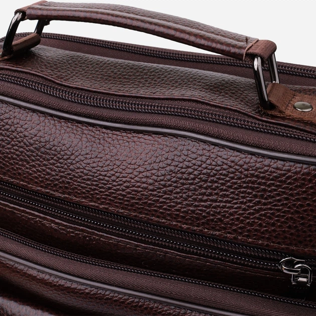 Сумка планшет через плечо мужская из натуральная кожи Vintage leather-23024 Коричневая - изображение 10
