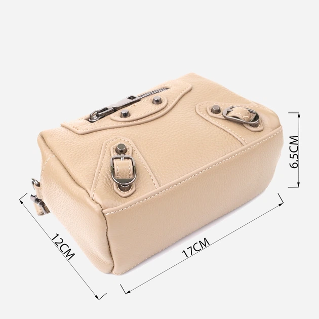 Сумка кросс боди через плечо женская из натуральная кожи Vintage leather-22924 Бежевая - изображение 5