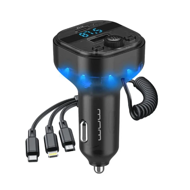 АЗП FM-модулятор WUW-C219 15 Вт 2 USB-порта Bluetooth 5.0 черный - изображение 4
