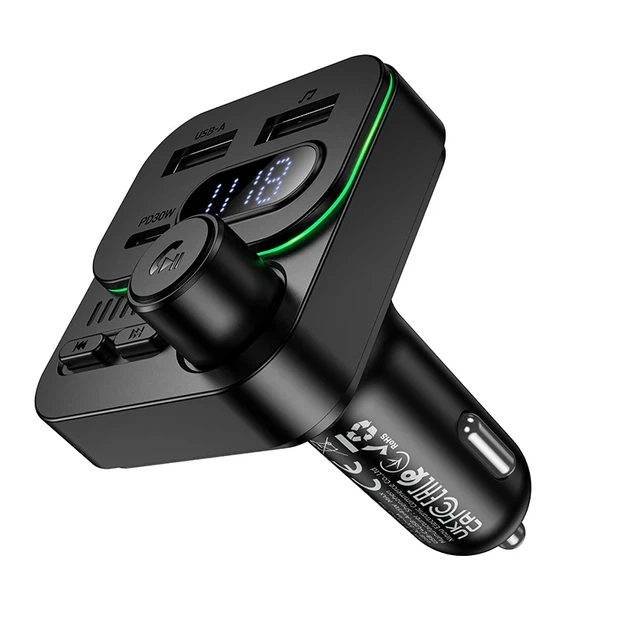FM-трансмиттер BOROFONE BC61 45W 3 USB-порта Bluetooth 5.4 черный - изображение 4