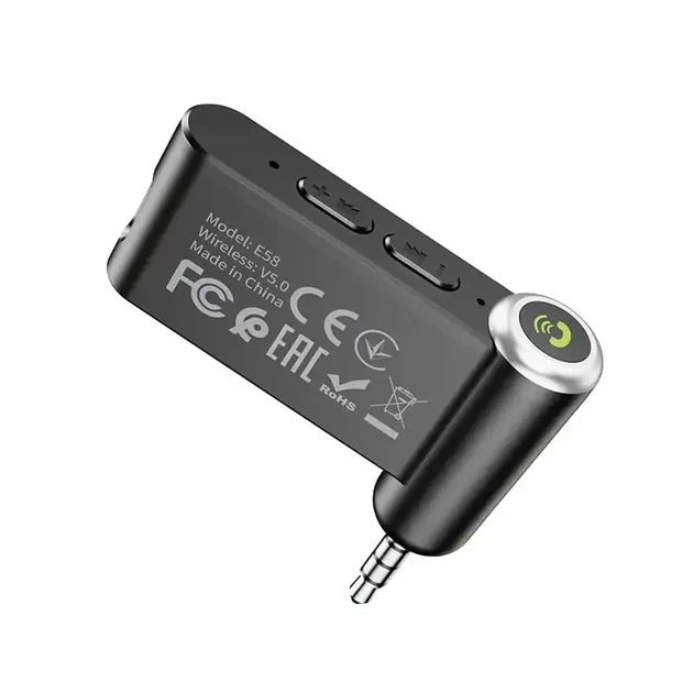Bluetooth-ресивер HOCO E58 Magic 3,5 мм Bluetooth 5.0 черный 51х46х13 мм - изображение 5