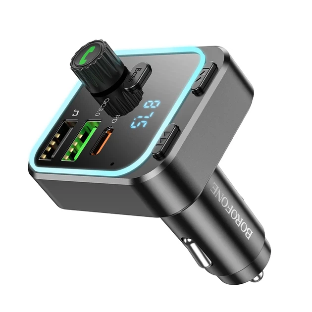 FM-модульатор Borofone BC53 Highway Bluetooth 5.0 38W 3 USB порта Чёрный - изображение 7