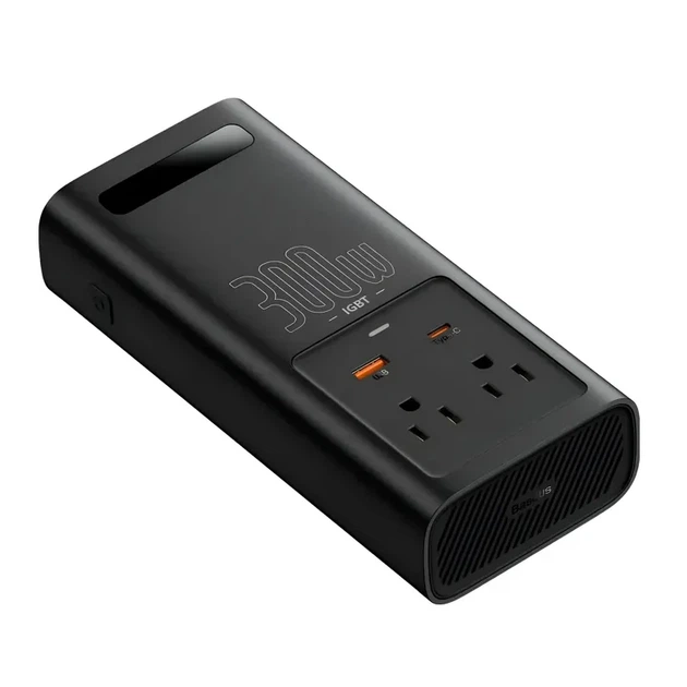 Автомобільний інвертор Baseus IGBT Power Inverter 300W 110V USB-C чорний - зображення 5