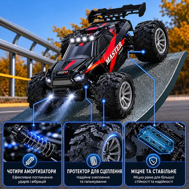 Радиоуправляемая машинка KFPLAN KF15 1:16 4WD на пульте управления, RC внедорожник, монстр-трак, вездеход, аккумулятор - изображение 10
