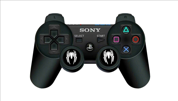 Накладки на Стики 2шт RMC Spider-Man PlayStation 5 4 3 2 1 Xbox Series One 360 Switch 2 Black White - изображение 3