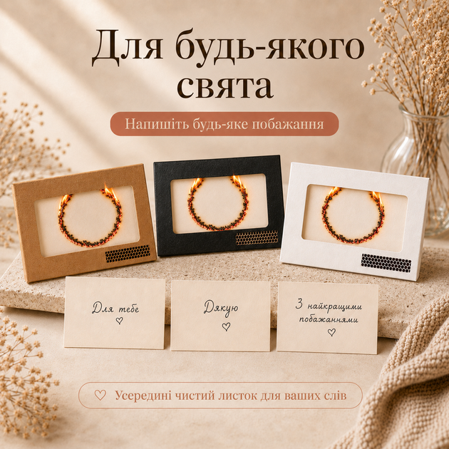 Набор сгорающих открыток 3 шт, открытки с сюрпризом для праздника - Фото 4 Набор сгорающих открыток 3 шт, открытки с сюрпризом для праздника - изображение 4