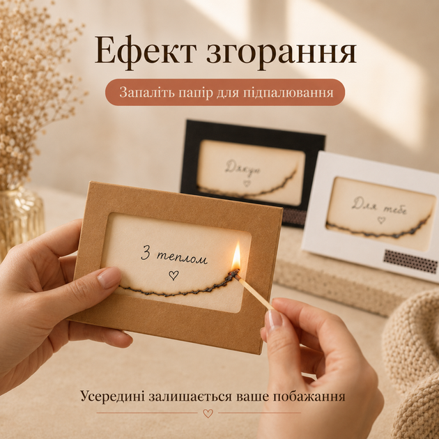 Набор сгорающих открыток 3 шт, открытки с сюрпризом для праздника - Фото 5 Набор сгорающих открыток 3 шт, открытки с сюрпризом для праздника - изображение 5