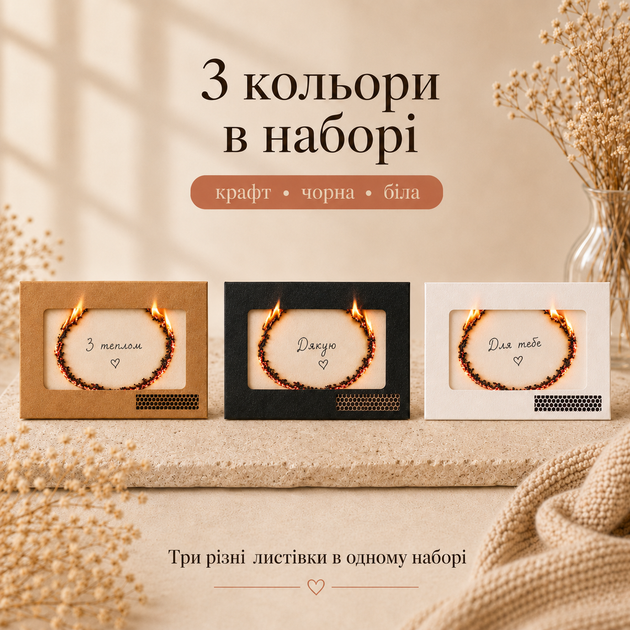 Набор сгорающих открыток 3 шт, открытки с сюрпризом для праздника - Фото 9 Набор сгорающих открыток 3 шт, открытки с сюрпризом для праздника - изображение 9