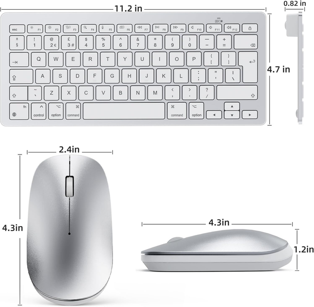 Комплект Bluetooth-клавіатури та миші для Mac, надтонкий OMOTON - зображення 4
