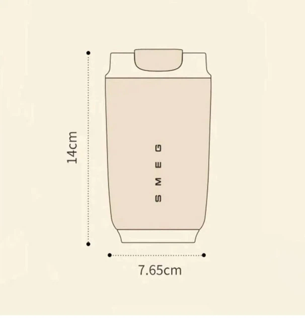 Термокружка з нержавіючої сталі SMEG 320мл молочна - Фото 2 Термокружка з нержавіючої сталі SMEG 320мл молочна - зображення 2