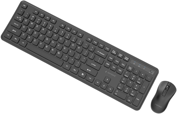 Zestaw bezprzewodowy Gembird Slim Pro Business Wireless Black (KBS-WPS-01) - obraz 2