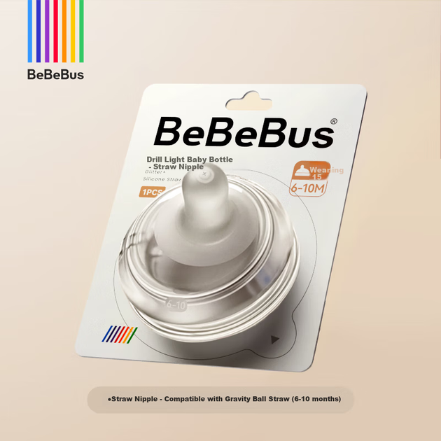 Соска сменная Bebebus Diamond Glow с трубочкой для детей 6-10 месяцев - изображение 3