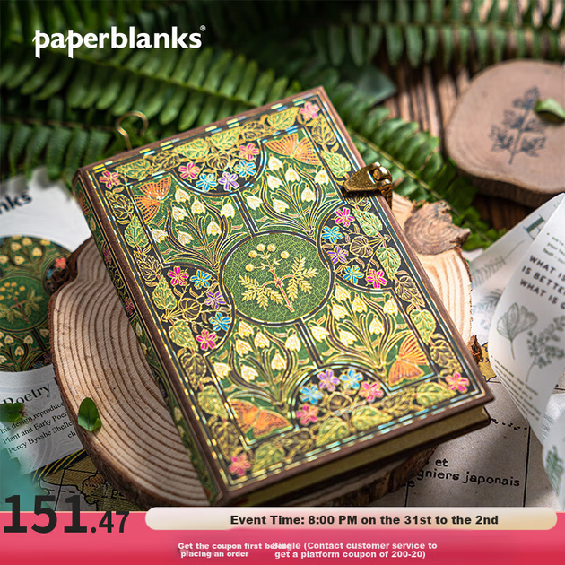 Paperblanks [Подарок на выпускной] Импортный блокнот,винтажный дневник для женщин и студентов,подарок на годовщину,креативный сувенир,красочный поэтический блокнот среднего размера - изображение 4