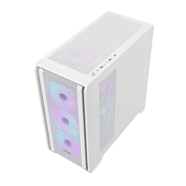 Корпус Huntkey GX750S Predator белый M-ATX с сетчатой панелью и стеклянной боковиной, СЖО 360 мм, 12 мест под вентиляторы - изображение 7