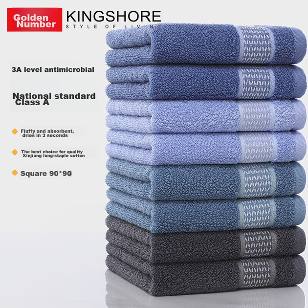 KING SHORE Полотенца из чистого хлопка, спортивные впитывающие полотенца для лица из 100% хлопка класса А, однотонные полотенца для умывания лица для взрослых, 8 штук. - изображение 4
