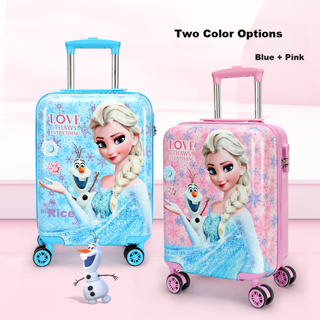 Детский чемодан Mesuca X Disney Frozen, 18 дюймов, односторонний, с мультяшным рисунком, подарок на день рождения для девочек. - изображение 6