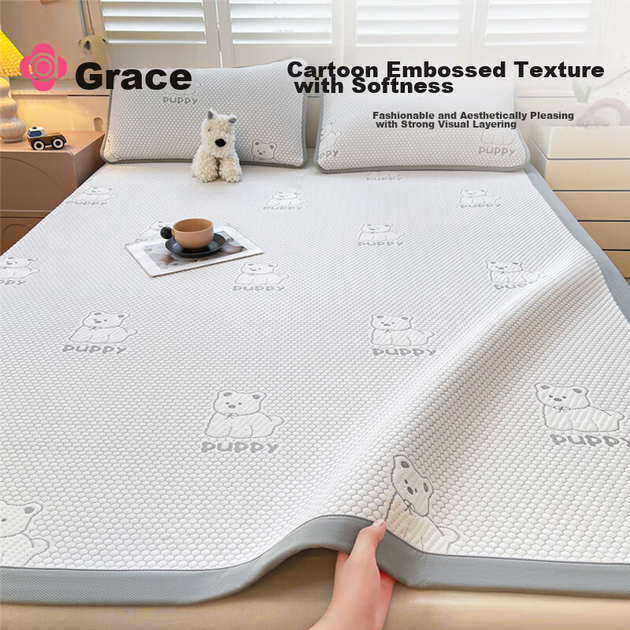 Килимок для охолодження Grace Class A Bean Ice Silk Summer Soft Single Mat сірий 150*200 см [Можна прати] - зображення 6