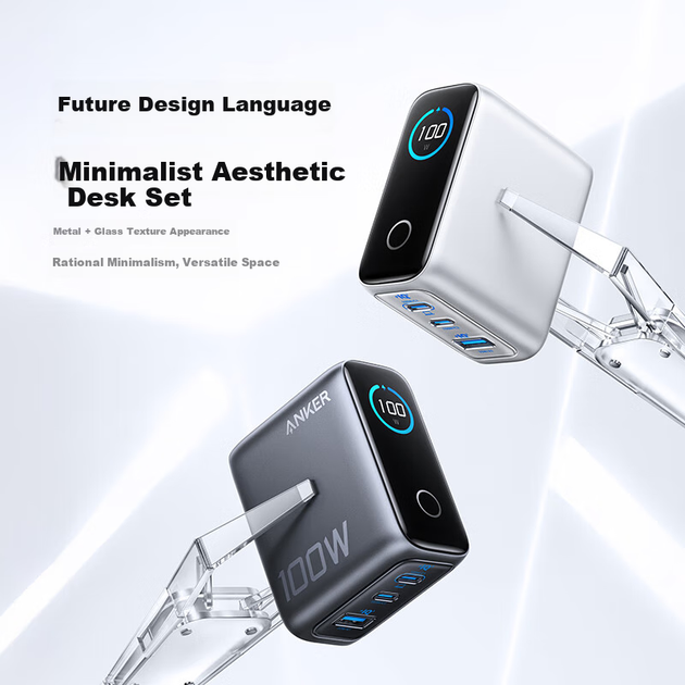 Зарядное устройство Anker A121B GaN 100W Type-C Silver - изображение 7