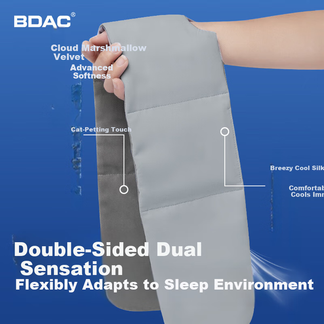 Маска для сна BDAC Gravity Sleep Eye Mask, блокирующая свет, для улучшения сна, подходит для женщин, мужчин и взрослых, изготовлена из ледяного шелка, серого цвета. - изображение 8