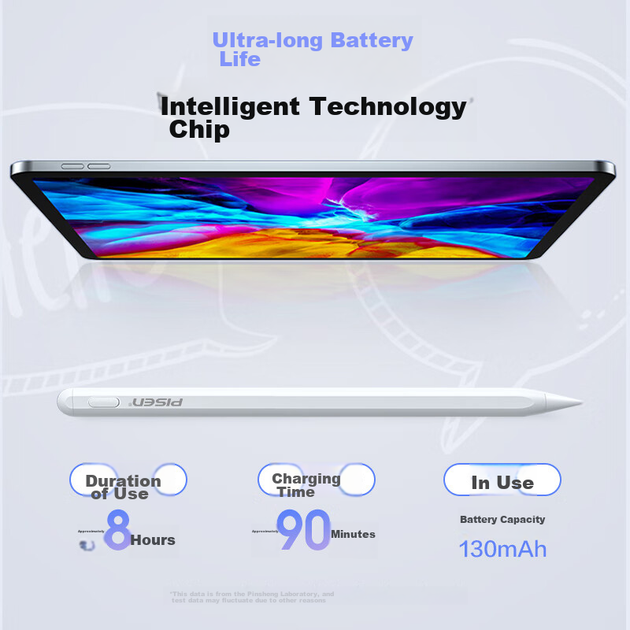 Ємнісний стилус Pisen для iPad, сумісний з 2026 iPad 11/10/Air8/7/6/Pro18-25/Mini7 - зображення 7
