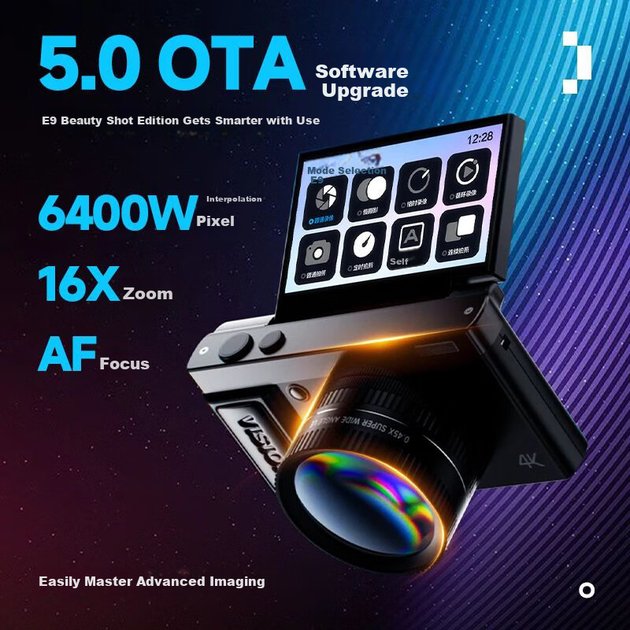 Фотоаппарат Aigo D9/E9 цифровой с откидным экраном, 128 ГБ, белый - изображение 8