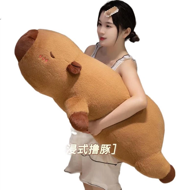 Игрушка мягкая Aishangxiong капибара большая подушка для сна - Фото 3 Игрушка мягкая Aishangxiong капибара большая подушка для сна - изображение 3
