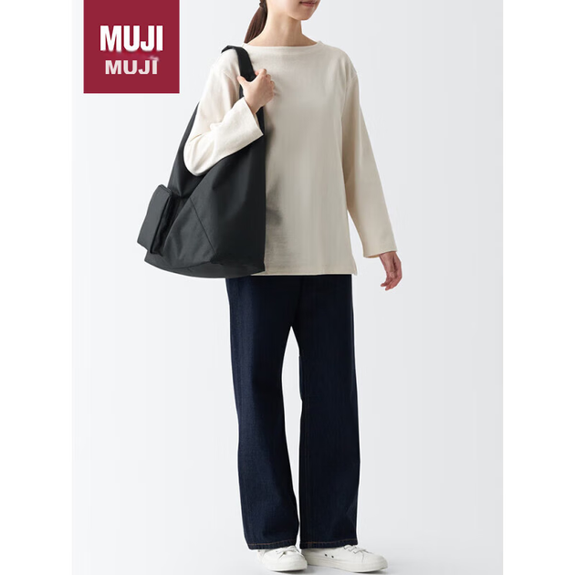 Водонепроницаемая сумка через плечо MUJI, подарочная, черная, большая сумка. - изображение 2