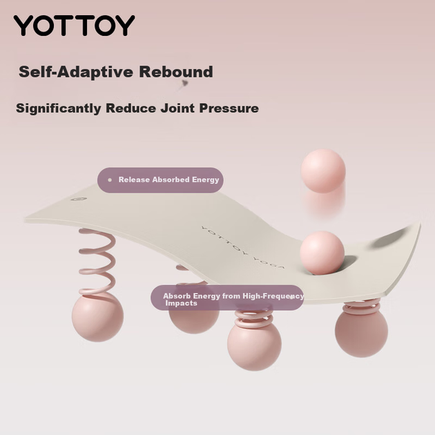 Антибактериальный коврик для йоги Yottoy, фитнес-коврик, профессиональный нескользящий, амортизирующий, звукоизолирующий коврик для танцев для женщин, цвет «молочный песок», толщина 6 мм. - изображение 6