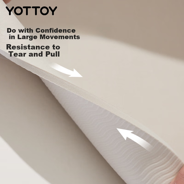 Антибактериальный коврик для йоги Yottoy, фитнес-коврик, профессиональный нескользящий, амортизирующий, звукоизолирующий коврик для танцев для женщин, цвет «молочный песок», толщина 6 мм. - изображение 10