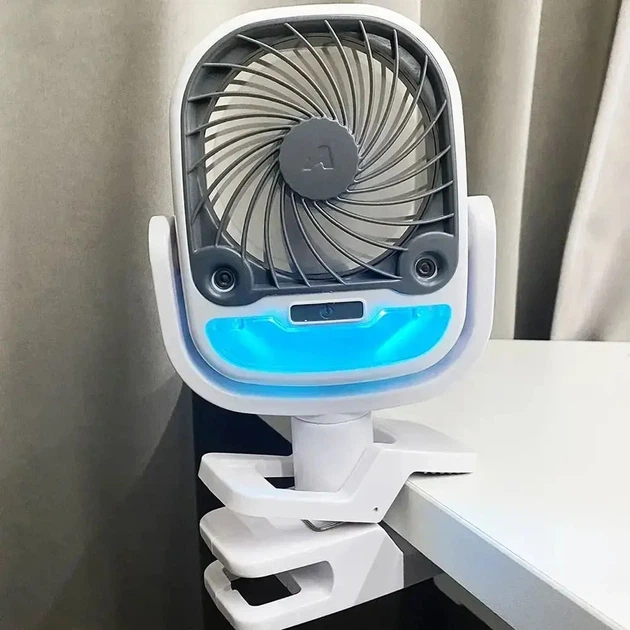 Портативний вентилятор Arctic COOL мінікондиціонер зволожувач повітря USB Type C настільний акумуляторний 2000 мА·год охолоджувач повітря з прищіпкою 360° 3 швидкості для дому офісу та подорожей автономний білий - зображення 2