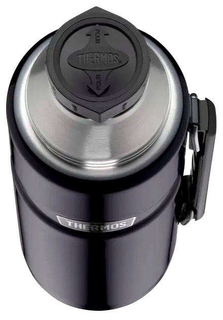 Термос 1.2 литра с ручкой для напитков вакуумная изоляция для дома синий Thermos LS-0850 - изображение 5