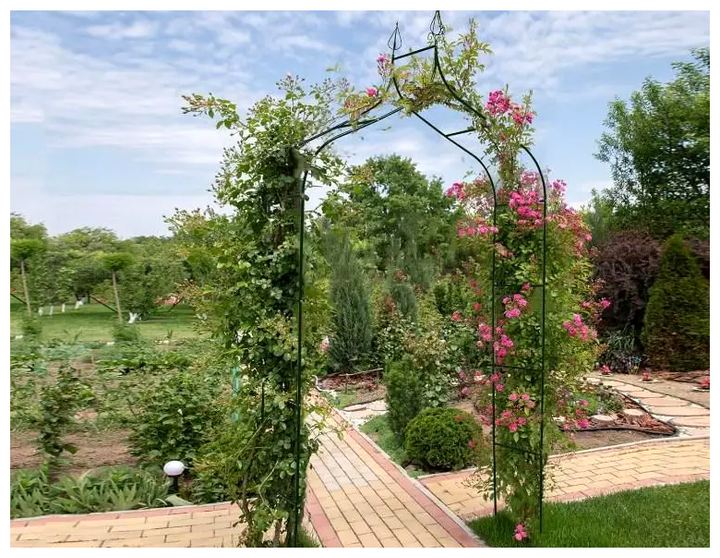 Садовая арка металлическая для вьющихся растений 240 см черная GardenLine LS-3089 - изображение 4