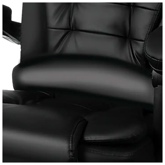 Офисное кресло с подставкой для ног экокожа до 130 кг черный Malatec LS-1637 - изображение 5