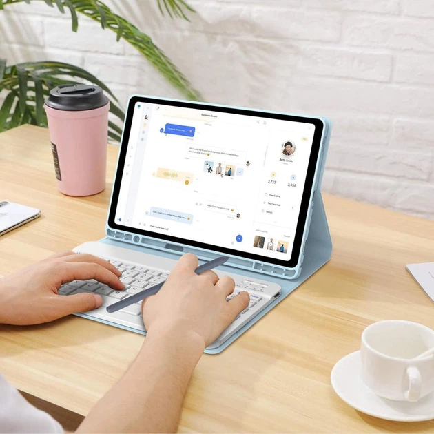 Чохол клавіатура для Samsung Galaxy Tab A11+ / A9 Plus Bluetooth Keyboard with TP Голубий - Фото 2 Чохол клавіатура для Samsung Galaxy Tab A11+ / A9 Plus Bluetooth Keyboard with TP Голубий - изображение 2