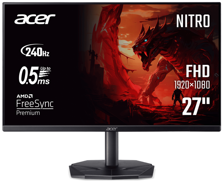 Монiтор TFT ACER 27" Nitro KG270W3bmiipx (UM.HX0EE.337) IPS FHD 240Hz 2*HDMI DP MM Black - Фото 1 Монiтор TFT ACER 27" Nitro KG270W3bmiipx (UM.HX0EE.337) IPS FHD 240Hz 2*HDMI DP MM Black - изображение 1