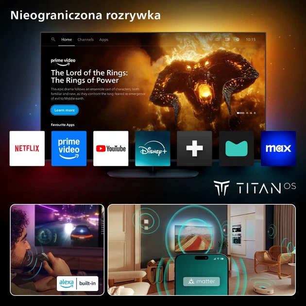 Телевізор Philips 85PUS8510/12 85" QLED 4K - изображение 4