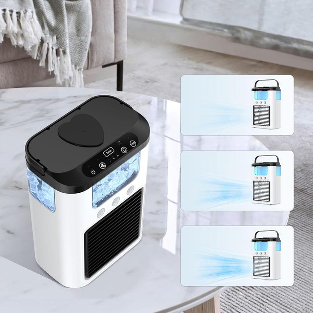 Настольный вентилятор-охладитель Air Cooler 3 в 1 с увлажнением и LED-подсветкой - изображение 4