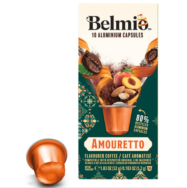 Кофе в капсулах Nespresso Belmio Amouretto 10 шт Неспрессо Бельмио - Фото 1 Кофе в капсулах Nespresso Belmio Amouretto 10 шт Неспрессо Бельмио - изображение 1