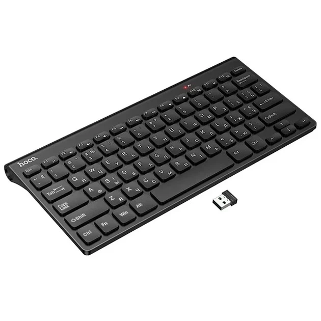 Клавиатура беспроводная Hoco GM70 Dragon mini 2.4G, (2xAAA) (с Eng, UA, Ru раскладками) Черный - изображение 5